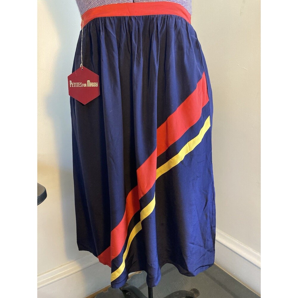 NWT Vintage 1960s Long Silk MOD Skirt New Petites For Maggy